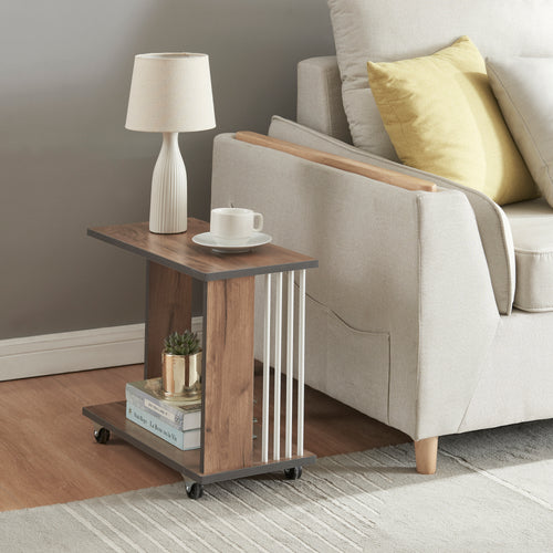 [en.casa] Bijzettafel Haarby 42x50x24 cm Eiken