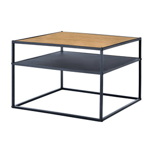 Table d’appoint Quinisut 40 x 55 x 55 cm aspect bois/noir [en.casa] - premiumXL