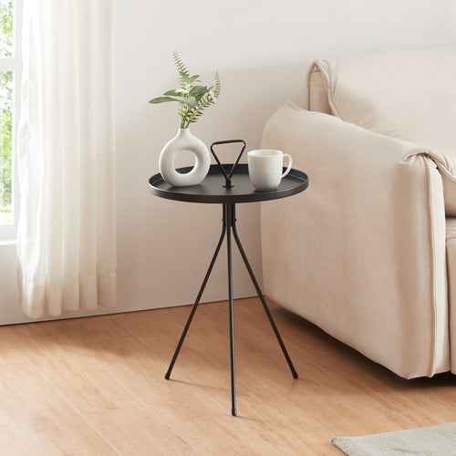 Bijzettafel Odal Metaal Zwart [en.casa] - premiumXL