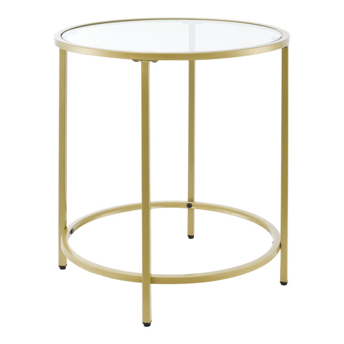 Bijzettafel Ahtari rond glas en metaal 55xØ50 cm - 2 varianten