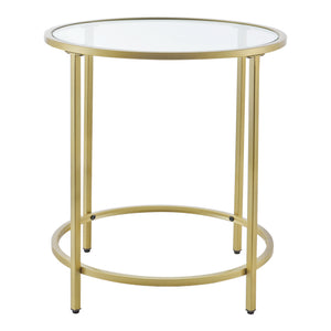 Bijzettafel Ahtari rond glas en metaal 55xØ50 cm - 2 varianten