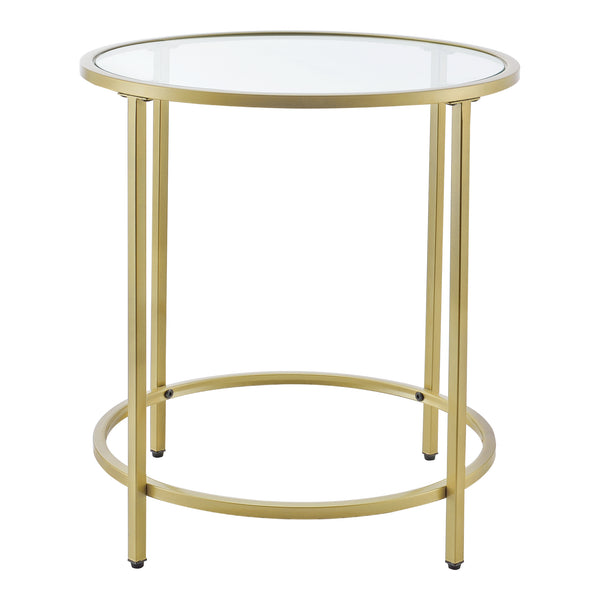 Bijzettafel Ahtari rond glas en metaal 55xØ50 cm - 2 varianten