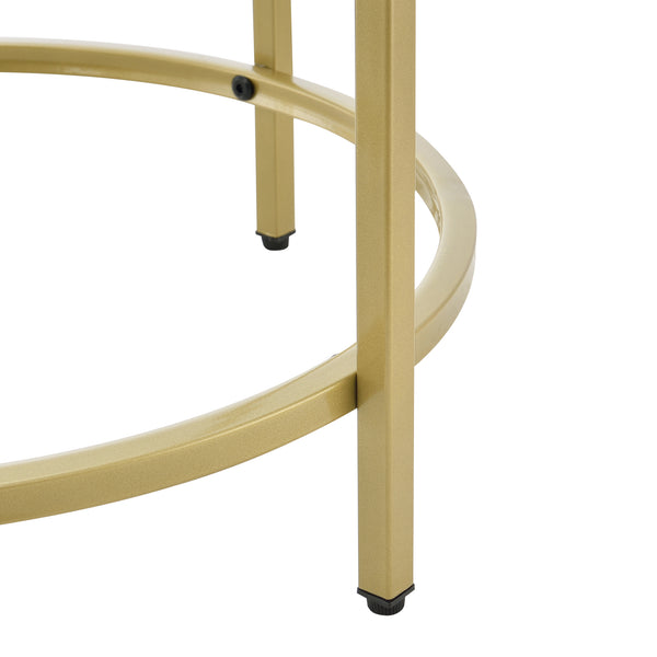 Bijzettafel Ahtari rond glas en metaal 55xØ50 cm - 2 varianten