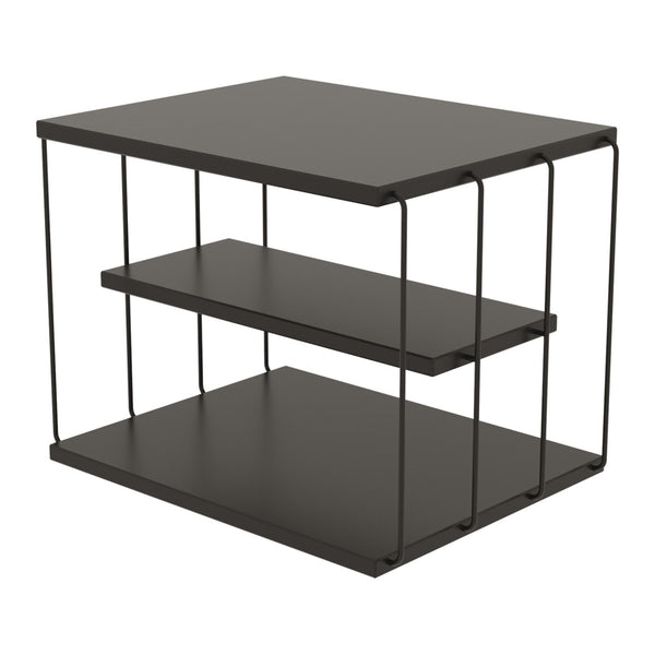 Table d'appoint Åtvidaberg avec 2 étagères panneau de particules métal 50 x 40 x 33 cm [en.casa]