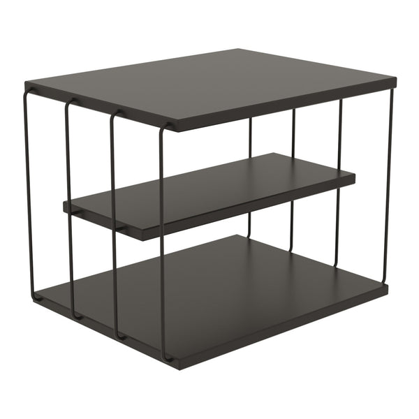 Table d'appoint Åtvidaberg avec 2 étagères panneau de particules métal 50 x 40 x 33 cm [en.casa]