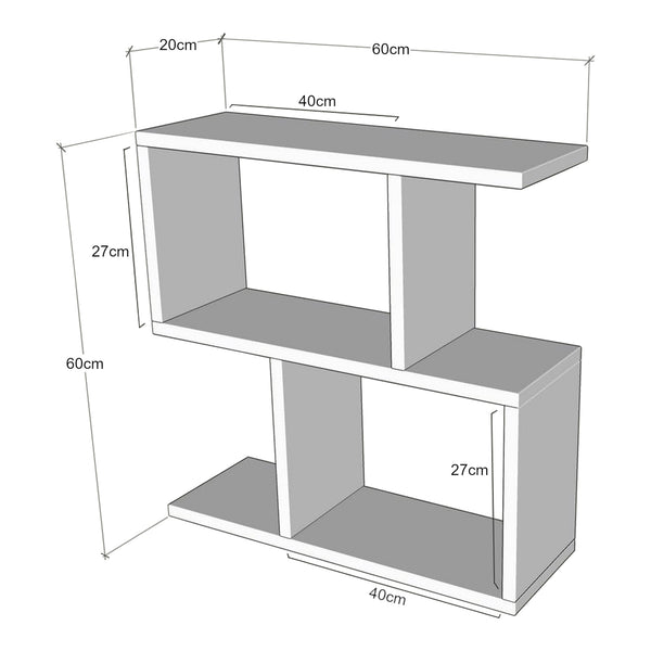 Table d'appoint Bærum avec 2 étagères panneau de particules 60 x 20 x 60 cm [en.casa]