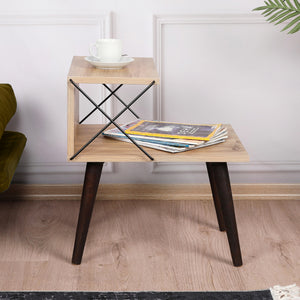 [en.casa] Bijzettafel Bergen 50x40x55 cm met 1 plank - 3 varianten