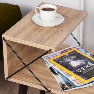 [en.casa] Bijzettafel Bergen 50x40x55 cm met 1 plank - 3 varianten