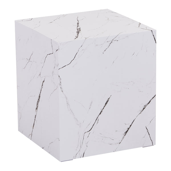 Bijzettafel Ellelu rechthoekig 45x40x40 cm marmerlook [en.casa]