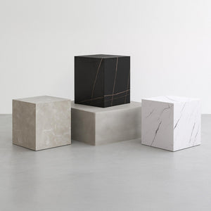Bijzettafel Ellelu rechthoekig 45x40x40 cm marmerlook [en.casa]