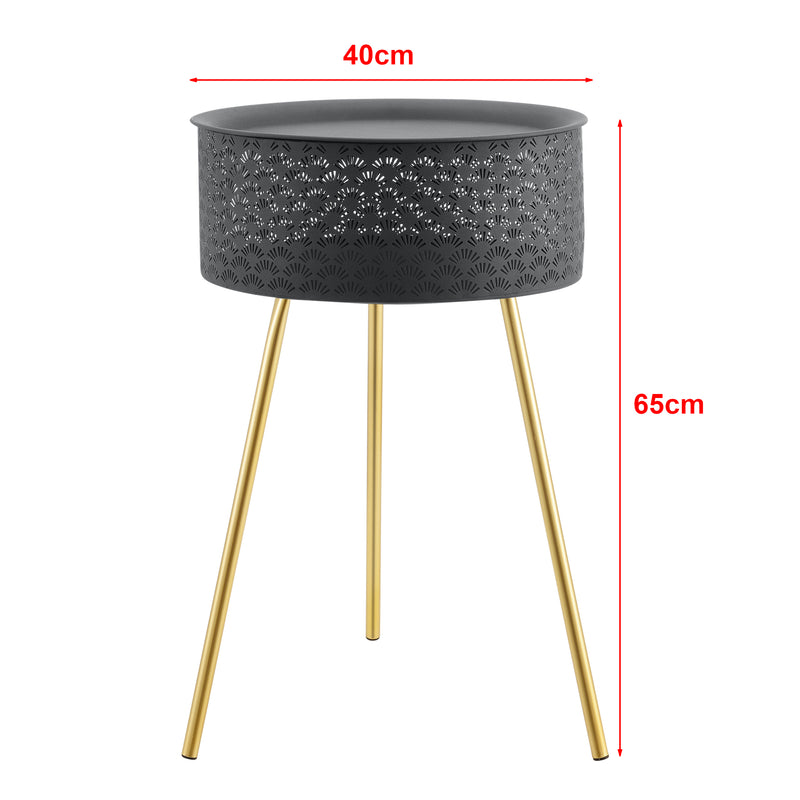 Maatschets [en.casa] Salontafel Forshaga rond zwart en goud