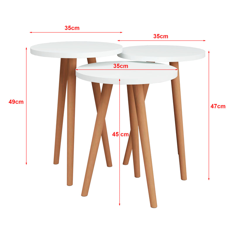 Maatschets [en.casa] Bijzettafel set van 3 Herrljunga - 2 varianten
