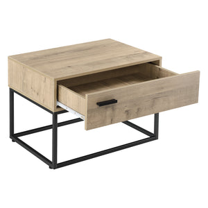 Table d'appoint Hylte noir effet chêne [en.casa]