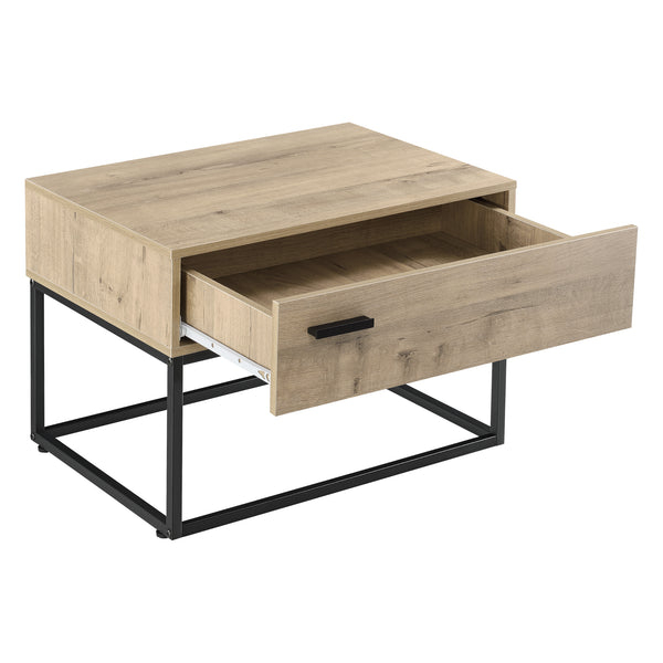 Table d'appoint Hylte noir effet chêne [en.casa]