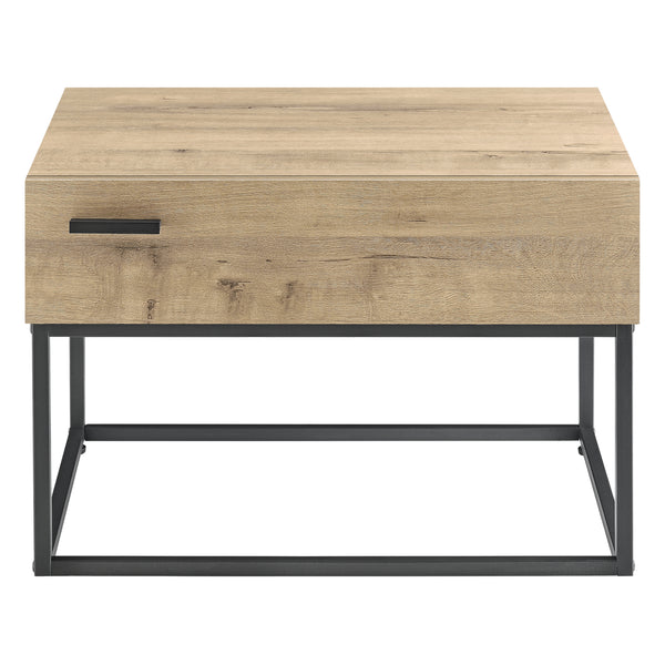 Table d'appoint Hylte noir effet chêne [en.casa]