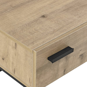 Table d'appoint Hylte noir effet chêne [en.casa]