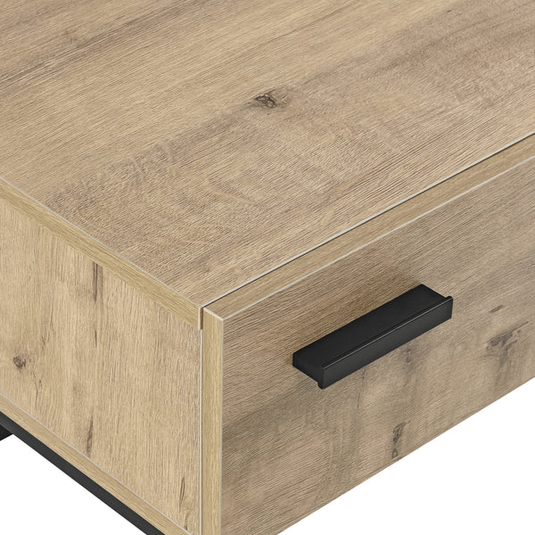 Table d'appoint Hylte noir effet chêne [en.casa]