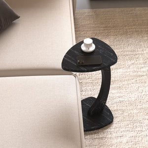 Bijzettafel Klinerg op wielen C-vorm 40x37x56 cm [en.casa]