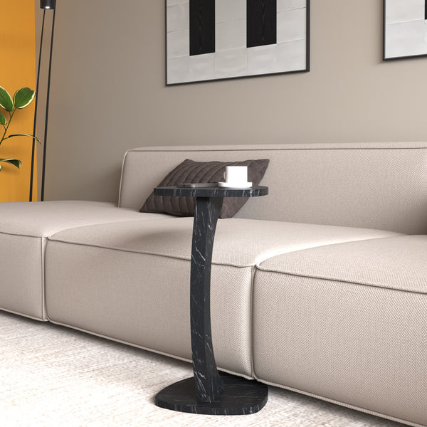 Bijzettafel Klinerg op wielen C-vorm 40x37x56 cm [en.casa]