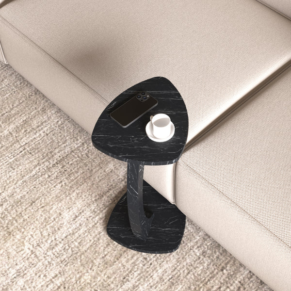 Bijzettafel Klinerg op wielen C-vorm 40x37x56 cm [en.casa]