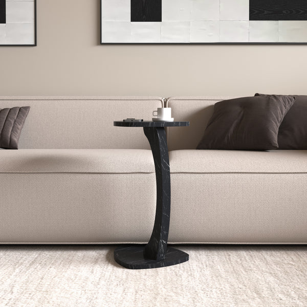 Bijzettafel Klinerg op wielen C-vorm 40x37x56 cm [en.casa]