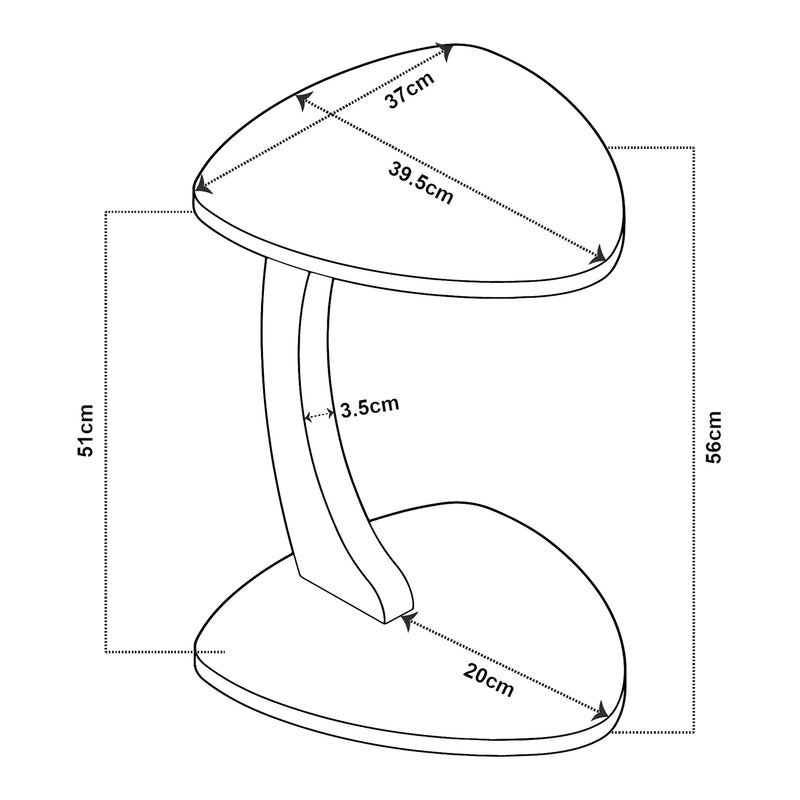 Croquis coté Table d’appoint Klinerg 40 x 37 x 56 cm [en.casa]