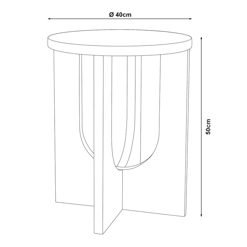 Croquis coté Table d'appoint Kysdajore 50 x 40 cm [en.casa]