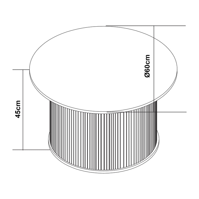 Croquis coté Table d’appoint Ledepid bambou naturel [en.casa]