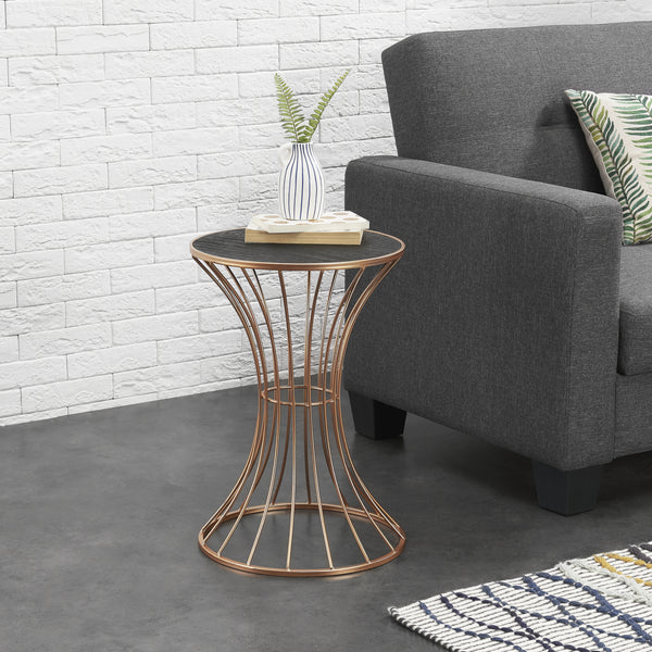 Salontafel Zandloper rond 55,5xØ37,5 cm metaal en MDF - verschillende kleuren