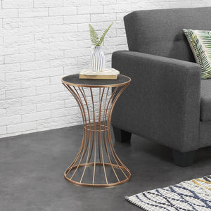 Salontafel Zandloper rond 55,5xØ37,5 cm metaal en MDF - verschillende kleuren