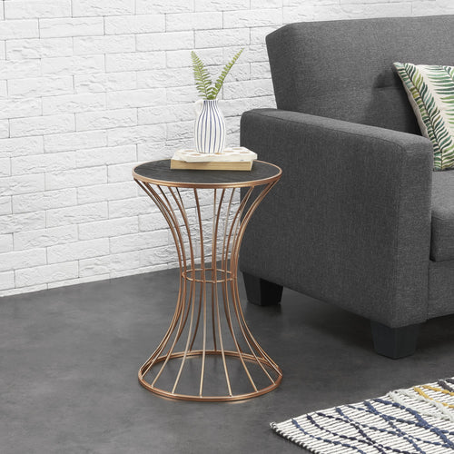 Salontafel Zandloper rond 55,5xØ37,5 cm metaal en MDF - verschillende kleuren