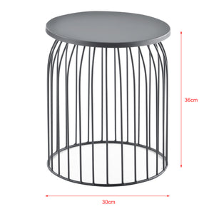 Bijzettafel rond metaal 40x46/35x40/30x36 cm set van 3 - verschillende kleuren