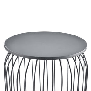 Bijzettafel rond metaal 40x46/35x40/30x36 cm set van 3 - verschillende kleuren