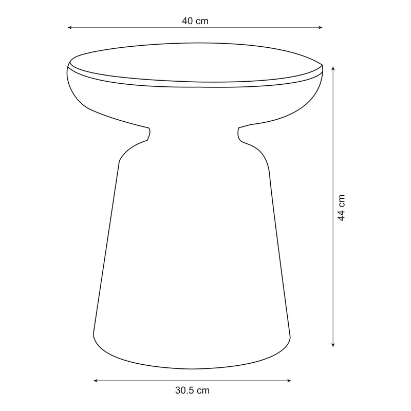 Croquis coté Table basse Posio ronde 44 x Ø 40 cm [en.casa] 