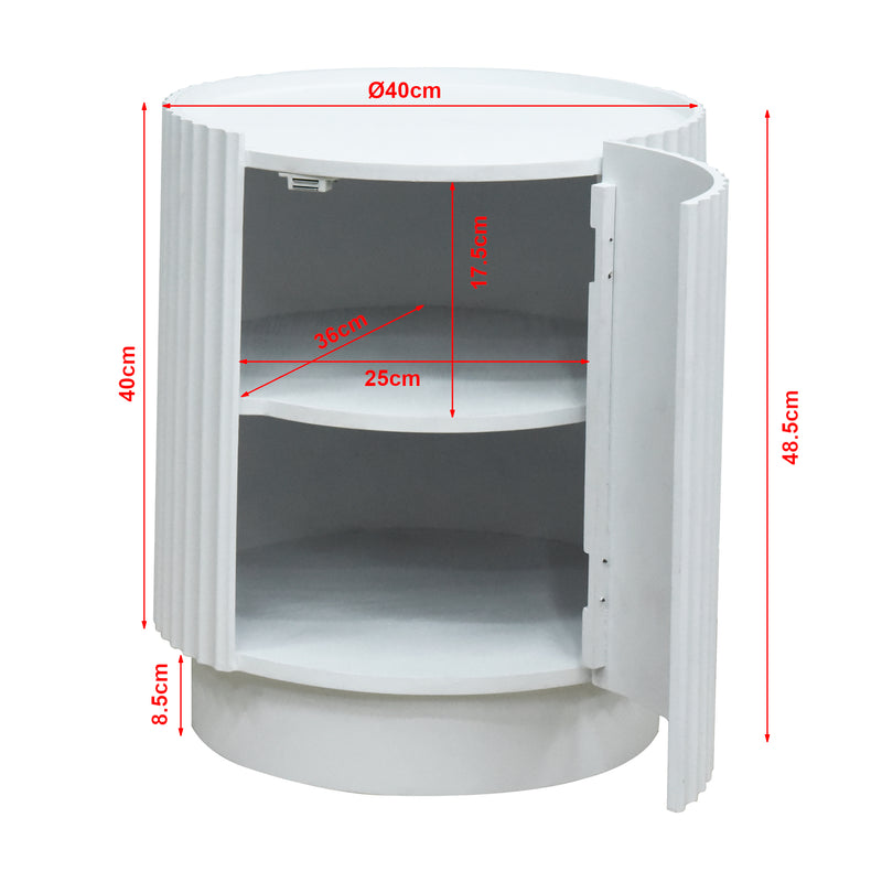 Croquis coté Table d'appoint Rill avec porte 49 x 40 cm [en.casa]