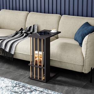 Table d'appoint Siikainen panneau de particules bois plastique 44 x 29 x 65 cm [en.casa]