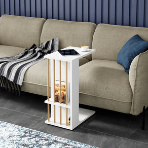 Table d'appoint Siikainen panneau de particules bois plastique 44 x 29 x 65 cm [en.casa]