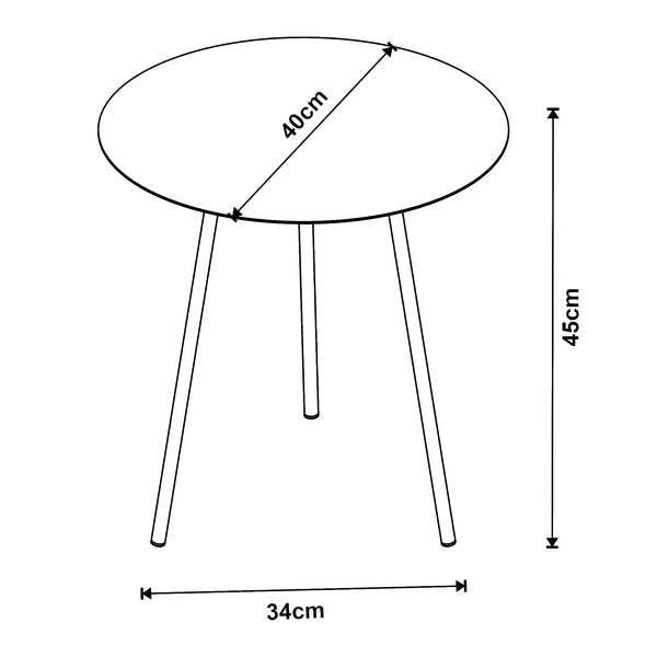 [en.casa] Bijzettafel Sula metaal rond zwart - 2 varianten