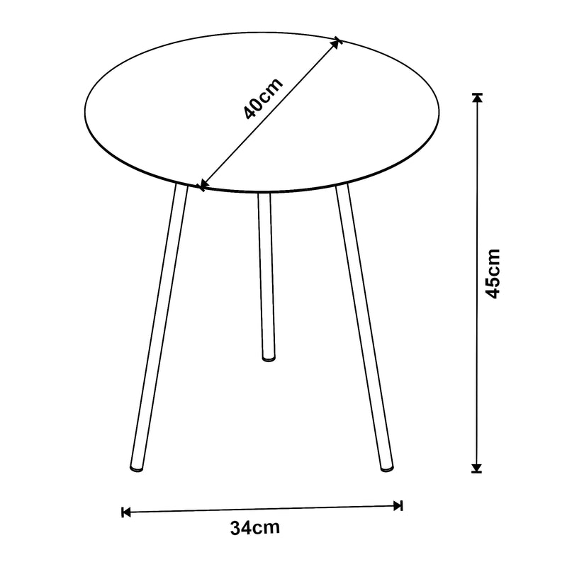 Maatschets [en.casa] Bijzettafel Sula metaal rond zwart - 2 varianten