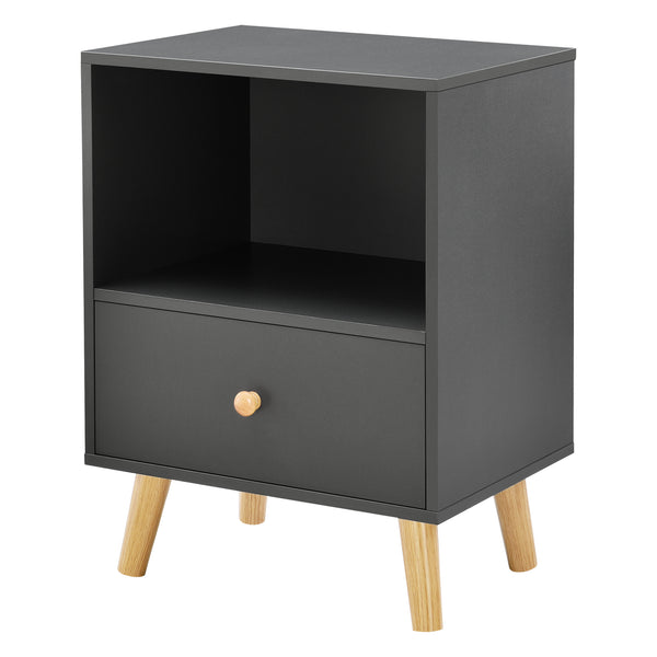 Nachtkastje Sundsvall set van 2 met lade en open vak [en.casa]