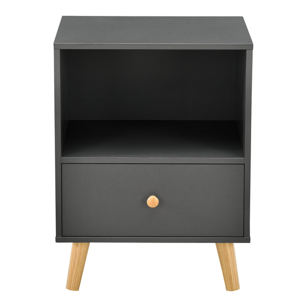 Nachtkastje Sundsvall set van 2 met lade en open vak [en.casa]