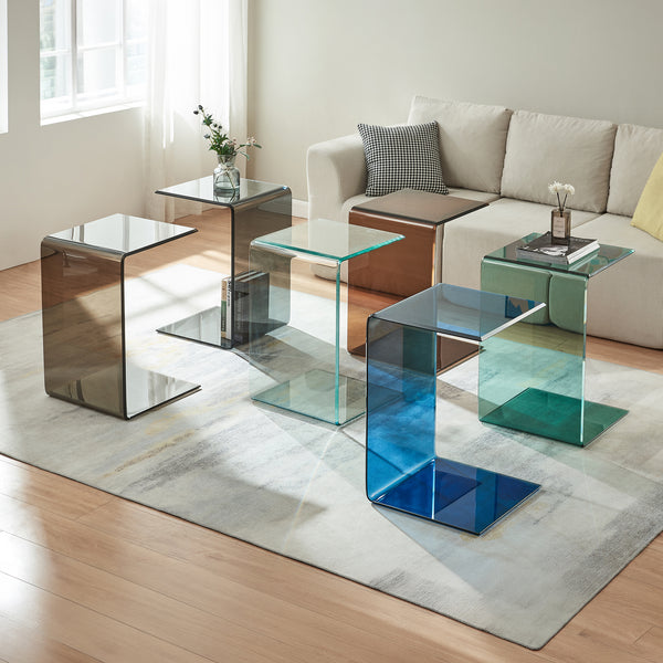Table d'appoint Trölmapilu verre 60 x 40 x 40 cm [en.casa]