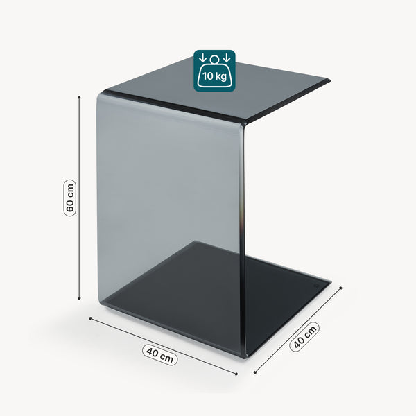 Table d'appoint Trölmapilu verre 60 x 40 x 40 cm [en.casa]