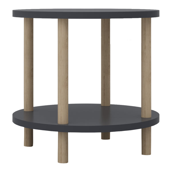 Bijzettafel Ves rond met onderblad Ø42x49 cm [en.casa]