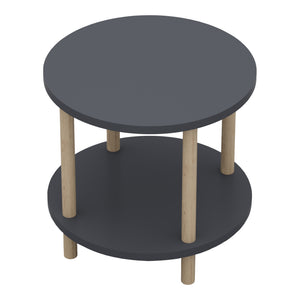 Bijzettafel Ves rond met onderblad Ø42x49 cm [en.casa]