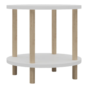 Bijzettafel Ves rond met onderblad Ø42x49 cm [en.casa]