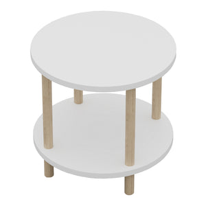 Bijzettafel Ves rond met onderblad Ø42x49 cm [en.casa]