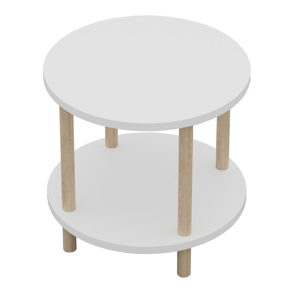 Bijzettafel Ves rond met onderblad Ø42x49 cm [en.casa]