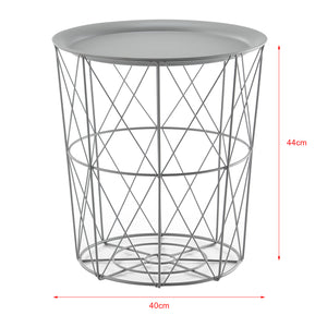 Set de 3 Tables Gigognes Worcester Métal Plateau Amovible  [en.casa] 
