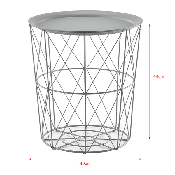 Set de 3 Tables Gigognes Worcester Métal Plateau Amovible  [en.casa] 